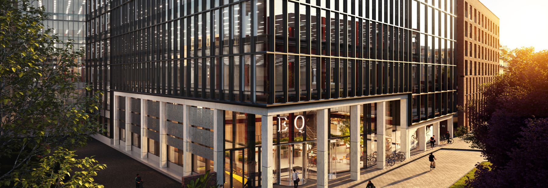 Office building with glass windows