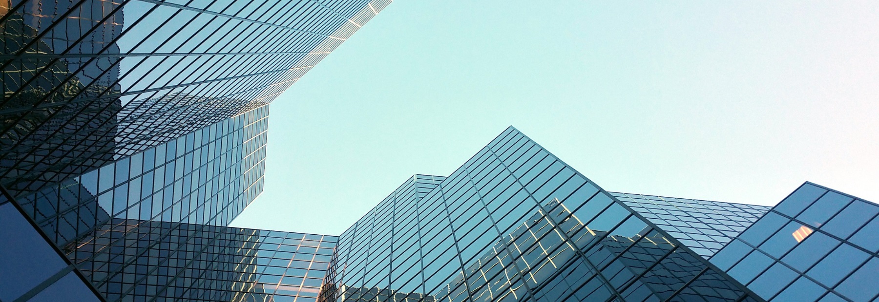 Tall office buildings with blue sky 